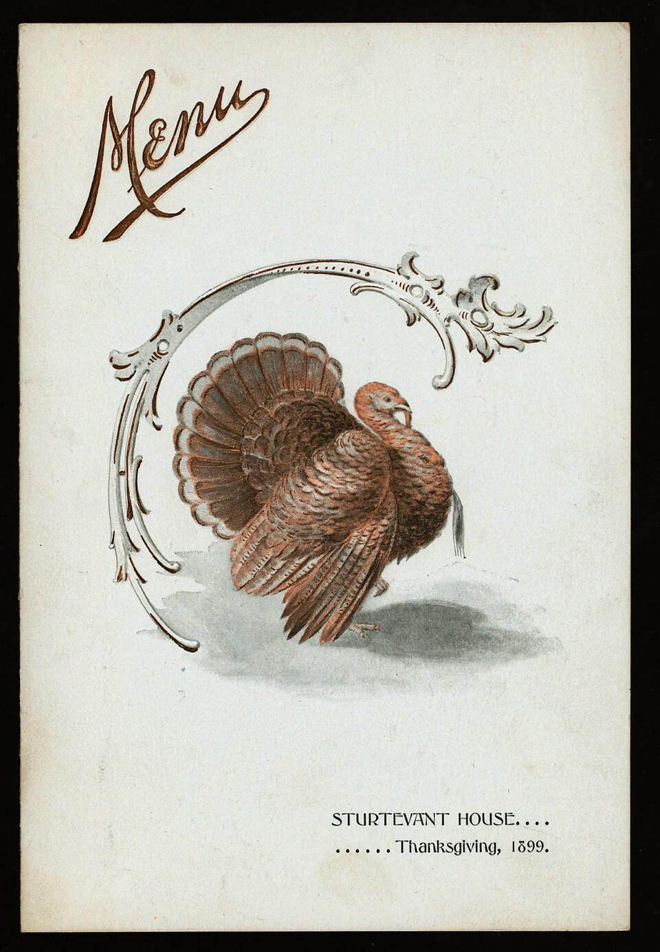 Sturtevant House Thanksgiving Menu 1899